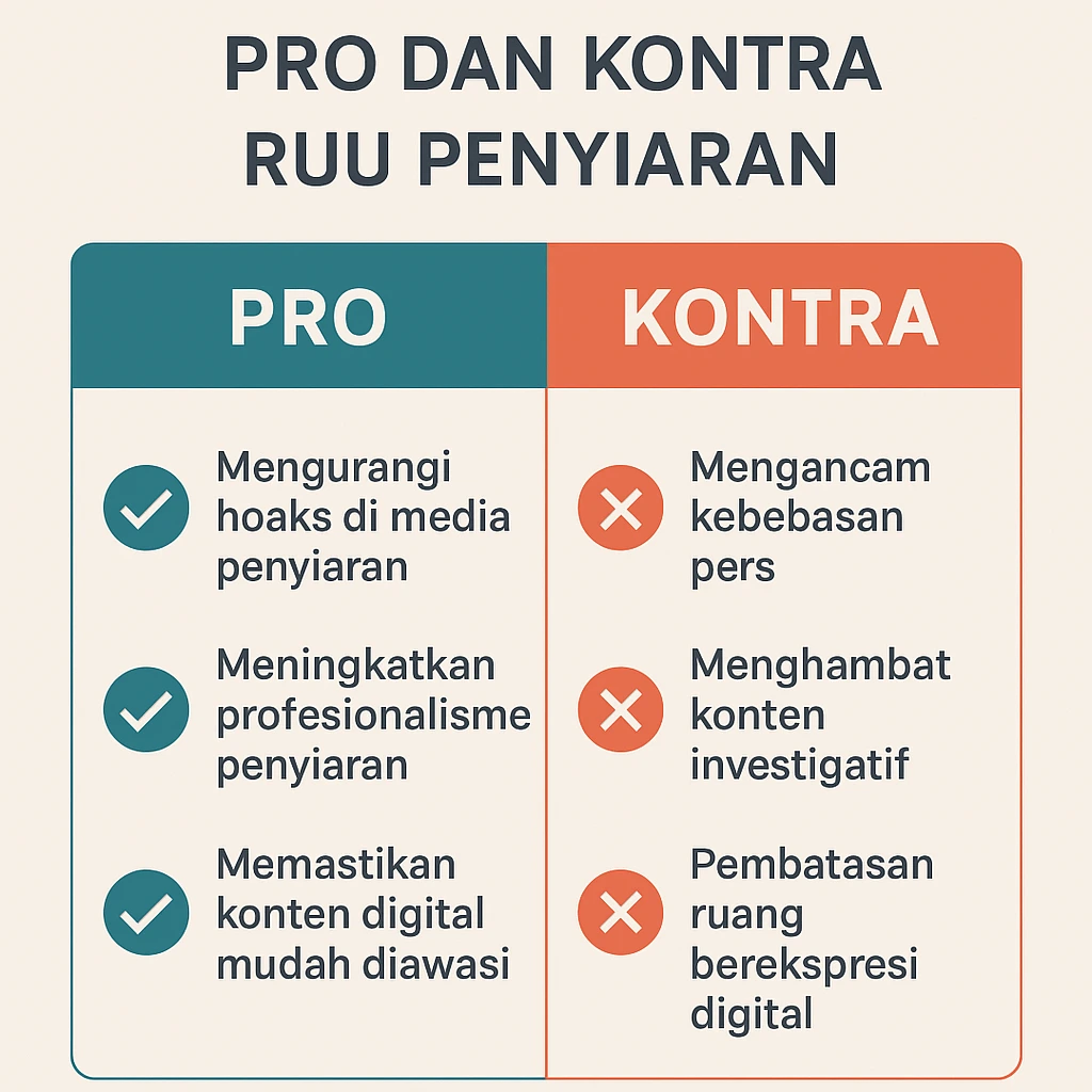 Infografis Pro dan Kontra RUU Penyiaran 2025