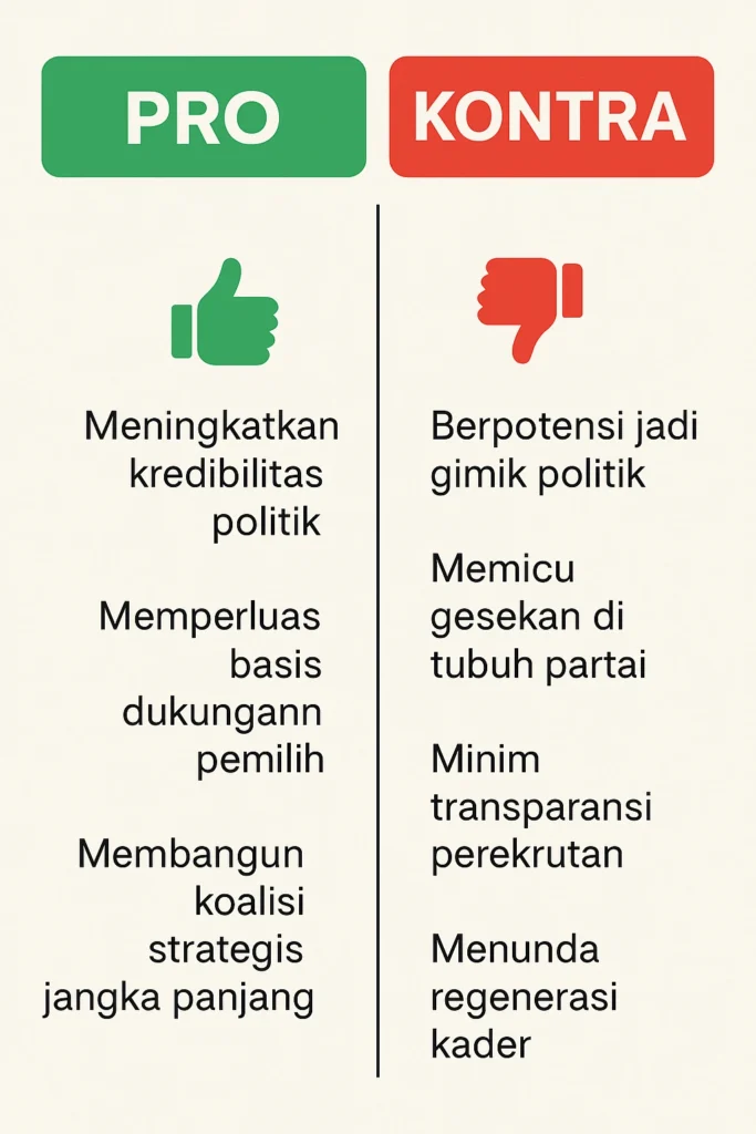 Infografis Pro dan Kontra Janji Politik Kaesang 2029