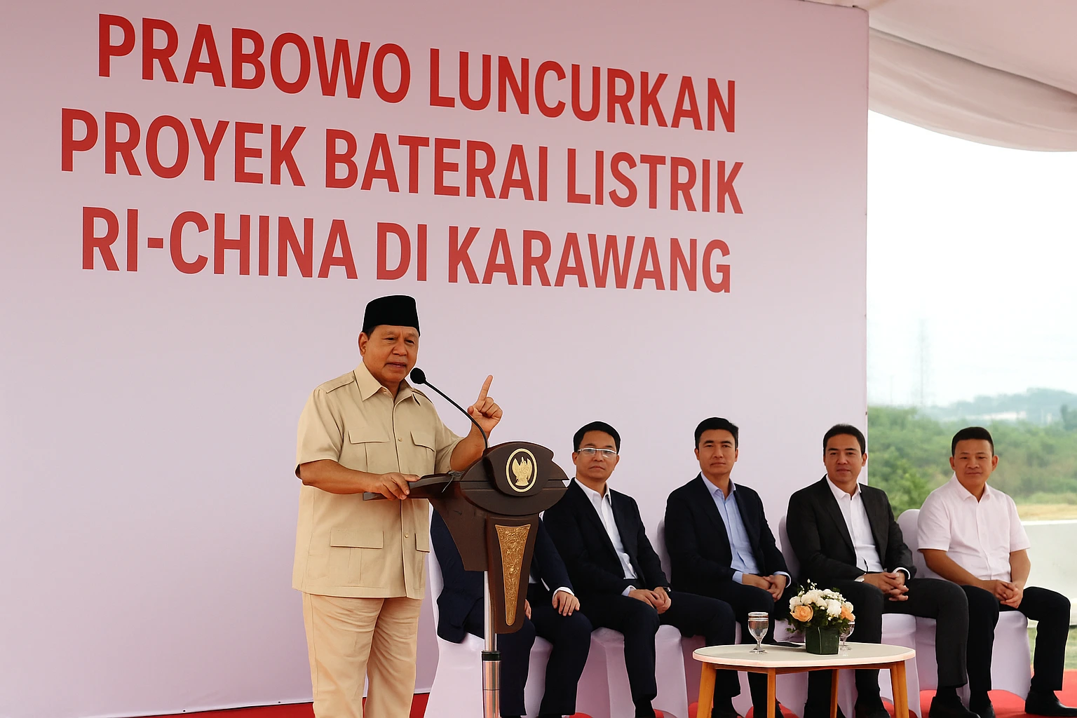 proyek baterai listrik, Prabowo Subianto, Karawang, energi terbarukan, industri baterai, lapangan pekerjaan