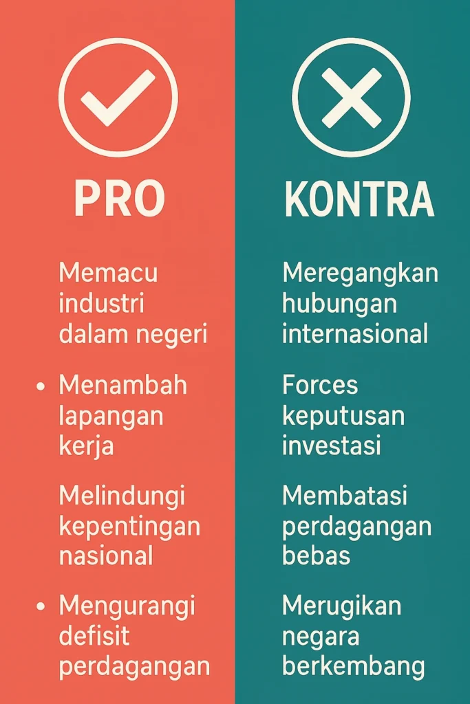 Infografis Pro dan Kontra Kebijakan Tarif Impor 32% terhadap Indonesia