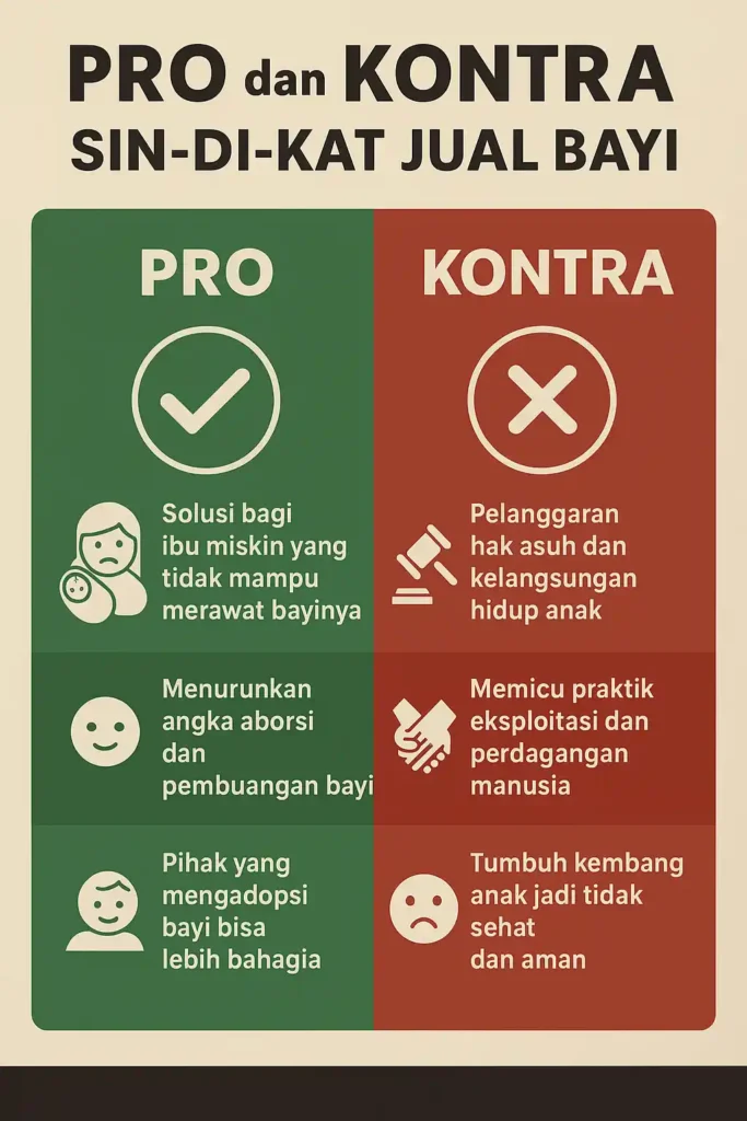 Infografis pro dan kontra sindikat jual bayi di Indonesia