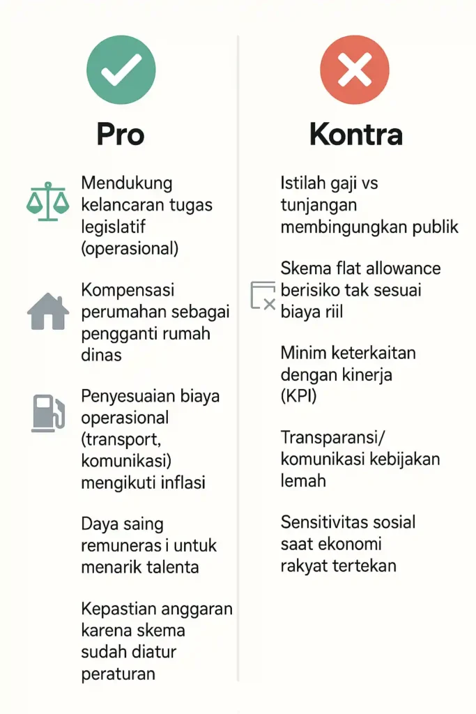 Infografis pro vs kontra kebijakan tunjangan DPR