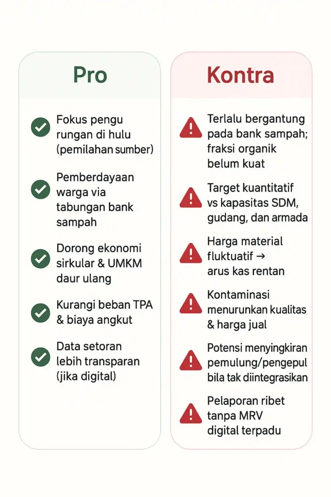 Infografis pro–kontra Darurat Sampah 2028 Balikpapan